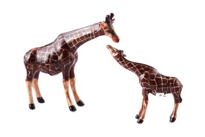 Комплект минискульптур коллекционных из 2 шт "жираф" ручная работа высота=8 см. длина=10 см. Kachen (432-381) 