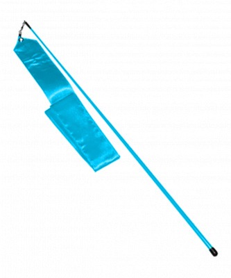 Лента для художественной гимнастики АВ228, 6 м, с палочкой 56 см, голубая (104526)