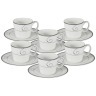 Набор 12 предметов для кофе Волна: 6 чашек + 6 блюдец - AL-17052_12C-E5 Anna Lafarg Emily
