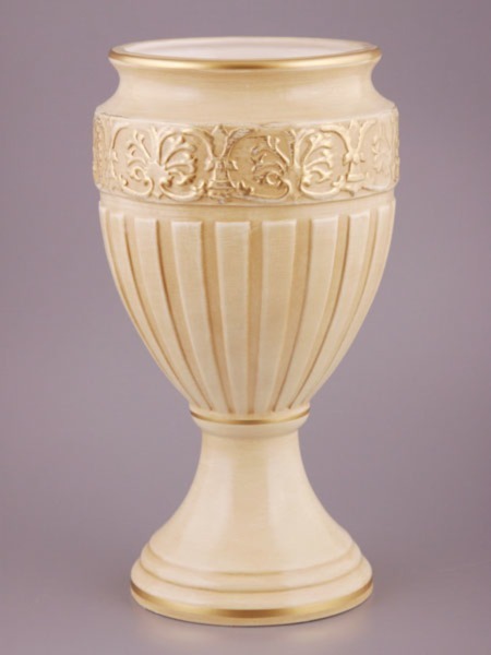 Кубок круглый кретенс персиковый глянец высота=31 см Loucicentro-Ceram. Louсa (742-189)
