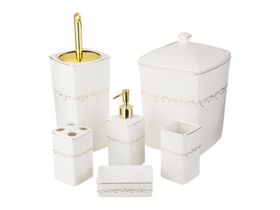 Набор для ванной комнаты 6 пр.:дозатор для мыла, подставка для мыла, подставка для зубных щеток , ст Porcelain Manufacturing (437-042) 