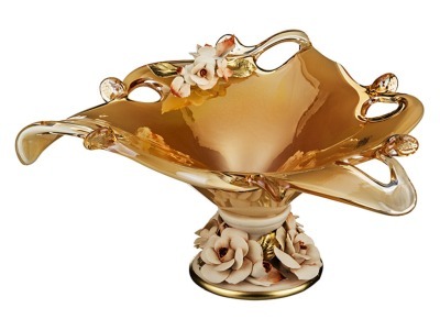 Декоративная чаша 37*35 см.высота=18 см. White Cristal (647-609) 
