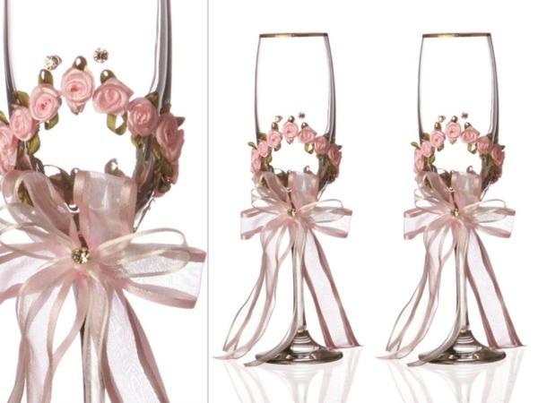 Набор бокалов для шампанского из 2 шт. с золотой каймой 170 мл. (802-510016) 