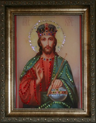 Икона Христос Вседержитель с кристаллами Swarovski (1364)