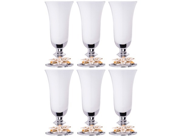 Набор бокалов для шампанского из 6 шт. 200 мл. высота=18 см. White Cristal (647-742) 