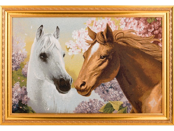 Гобеленовая картина "пара лошадей" 60*41 см. Оптпромторг Ооо (404-1335-28) 