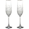 Набор бокалов для шампанского из 2 шт."снежинки" 190 мл..высота=24 см. Bohemia Crystal (674-265)