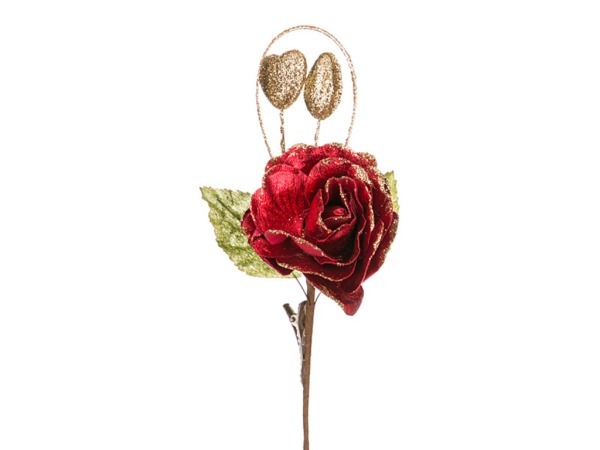 Цветок искусственный "роза" на клипсе длина=20 см. (кор=100шт.) Arti-M (241-1007)
