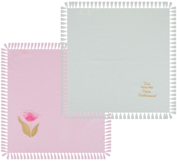 Комплект салфеток из 2-х шт "тюльпан"  40х40,, розовый+голубой,3d вышивка,100% х/б SANTALINO (850-122-7)