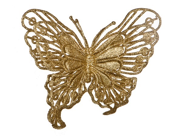 Изделие декоративное "бабочка" на клипсе. длина=12см. золото Lefard (241-2456)