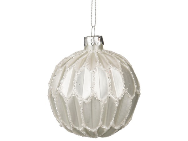 Декоративное изделие шар стеклянный диаметр=8 см. высота=9 см. цвет: белый Dalian Hantai (862-063) 