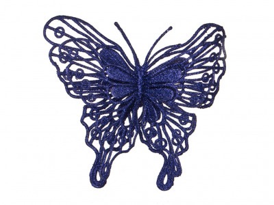Изделие декоративное "бабочка" на клипсе. длина=12см. фиолетовый Huajing Plastic (241-2457) 