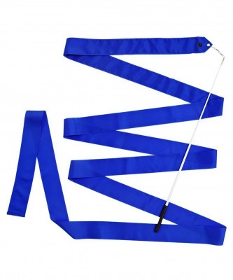 Лента для художественной гимнастики АВ220BE 6м, с палочкой 56 см, синяя (117631)