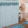 Набор 15 пр для ванной комнаты:коврик 46*75см,коврик 46*46см,штора 180*180 см.и кольца для шторы 12 Gree Textile (817-001) 