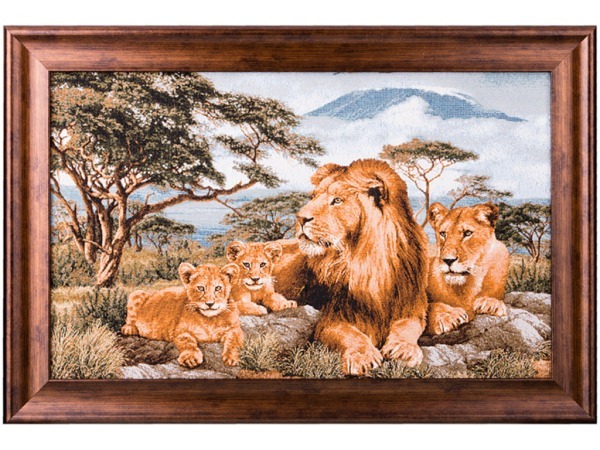 Гобеленовая картина "африканские львы" 63х42 см Оптпромторг Ооо (404-025-20) 